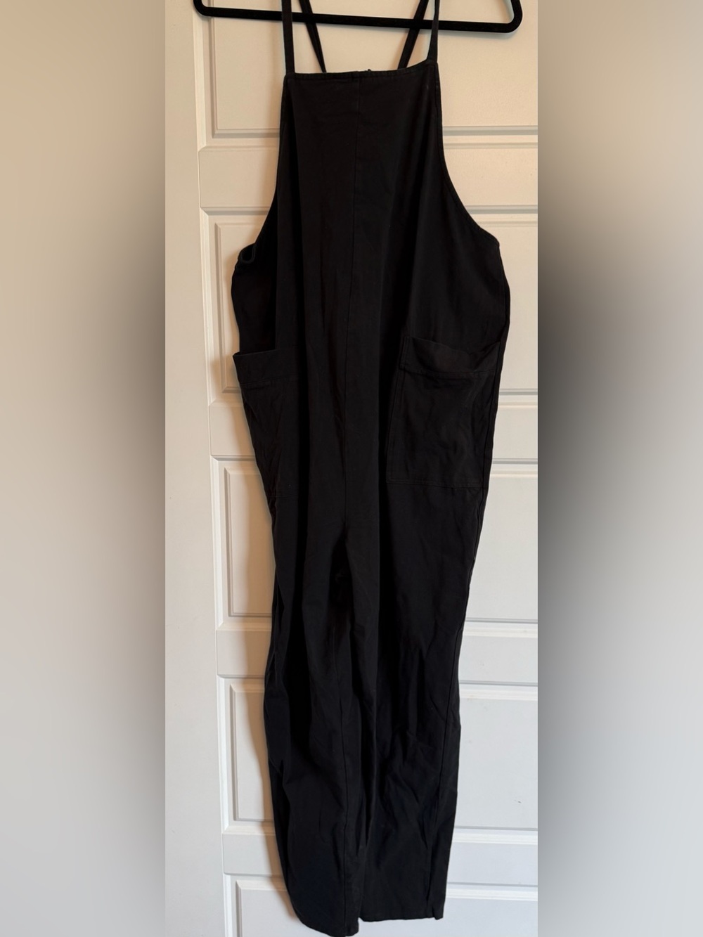 Storq Black Women's Strap Overalls Jumpsuit bump and nursing friendly